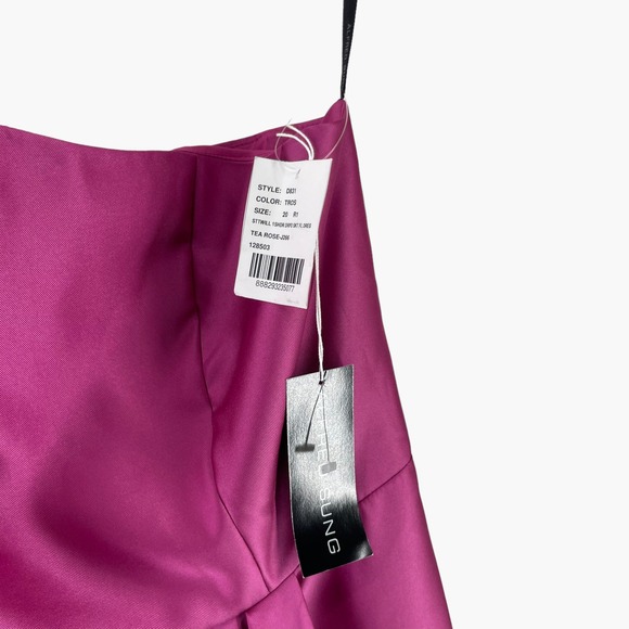 Alfred Sung Draped One Shoulder Dress In Tea Rose Pink Size‎ 20 D831 - Picture 5 of 8